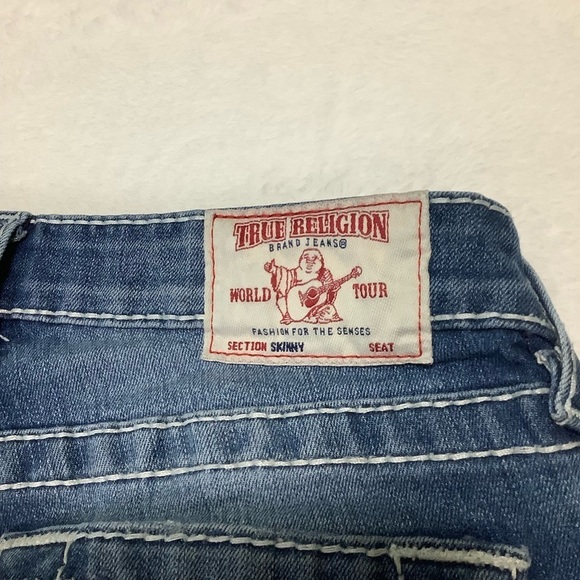 True Religion Women’s Curvy Skinny Jeans Size 28 Big Rainbow Horseshoe - Picture 5 of 11